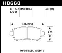 Hawk Performance - Hawk Performance kHB668G.567 Hawk 11-12 Ford Fiesta S/SE/SEL / 11-12 Mazda 2 Sport/Touring DTC-60 Front Race Brake Pads - Image 5