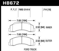 Hawk Performance - Hawk Performance kHB672Y.714 Hawk 10-11 Ford Expedition/F-150 SVT Raptor / 10-11 F-150 LTS Front Street Brake Pad - Image 3