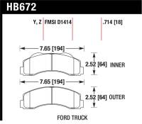 Hawk Performance - Hawk Performance kHB672Y.714 Hawk 10-11 Ford Expedition/F-150 SVT Raptor / 10-11 F-150 LTS Front Street Brake Pad - Image 6