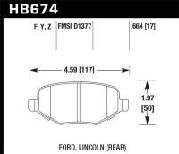 Hawk Performance - Hawk Performance kHB674B.664 Hawk 11-19 Ford Explorer HPS 5.0 Rear Brake Pads - Image 2
