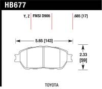 Hawk Performance - Hawk Performance kHB677Z.685 Hawk Lexus 02-03/04-06 ES300/330 Toyota 98-12 Tacoma/Adynl Models Street Perf Ceramic Ft Brake Pads - Image 1