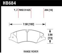 Hawk Performance - Hawk Performance kHB684Y.694 Hawk 10-13 Range Rover/Range Rover Sport Supercharged LTS Front Brake Pads - Image 5