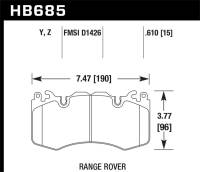 Hawk Performance - Hawk Performance kHB685Y.610 Hawk 10-11 Range Rover/Range Rover Sport Supercharged LTS Front Brake Pads - Image 6