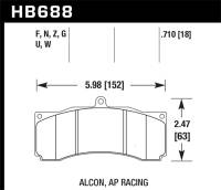 Hawk Performance - Hawk Performance kHB688B.710 Hawk AP Racing/Alcon HPS 5.0 Brake Pads - Image 1