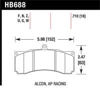 Hawk Performance - Hawk Performance kHB688F.710 Hawk Alcon / AP Racing / Baer HPS Brake Pads - Image 1