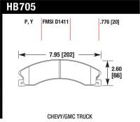 Hawk Performance - Hawk Performance kHB705P.776 Hawk Chevy/GMC Express/Silverado/Savana/Sierra 15/25/35/4500 Super Duty Rear Street Brake Pads - Image 6