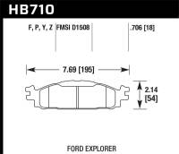 Hawk Performance - Hawk Performance kHB710Z.706 Hawk Ford/Lincoln 11-13 Explorer/09-13 Flex/10-13 Taurus/MKS/MKT Performance Ceramic Brake Pad - Image 2