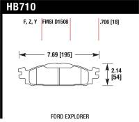 Hawk Performance - Hawk Performance kHB710Z.706 Hawk Ford/Lincoln 11-13 Explorer/09-13 Flex/10-13 Taurus/MKS/MKT Performance Ceramic Brake Pad - Image 4