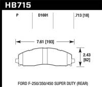 Hawk Performance - Hawk Performance kHB715P.713 Hawk 2015 Ford F-250/350/450 Super Duty Rear Brake Pads - Image 5