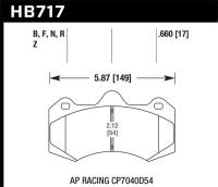 Hawk Performance - Hawk Performance kHB717B.660 Hawk AP Racing CP7040D54 HPS 5.0 Brake Pads - Image 2