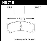 Hawk Performance - Hawk Performance kHB718G.654 Hawk DTC-60 AP Racing/Alcon HB110 w/42mm Rad Depth Racing Brake Pads - Image 4
