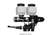 Wilwood - Wilwood 261-14251-BK Wilwood Tandem Remote M/C Kit w L/H Bracket & Prop Valve - 1in Bore Black - Image 1