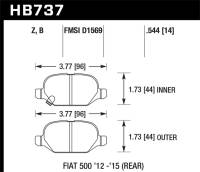Hawk Performance - Hawk Performance kHB737B.544 Hawk 12-15 Fiat 500 Abarth Rear HPS 5.0 Brake Pads - Image 3