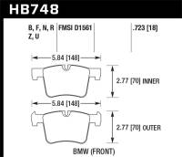 Hawk Performance - Hawk Performance kHB748B.723 Hawk 13-14 BMW 328i/328i xDrive / 2014 428i/428i xDrive HPS 5.0 Front Brake Pads - Image 3