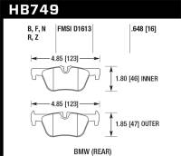 Hawk Performance - Hawk Performance kHB749N.648 Hawk 13-14 BMW 328i/328i xDrive / 2014 428i/428i xDrive HP Plus Rear Brake Pads - Image 2