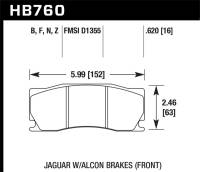 Hawk Performance - Hawk Performance kHB760Z.620 Hawk 08 -12 Jaguar XKR (w/ Alcon Brakes) Performance Ceramic Street Front Brake Pads - Image 1