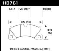 Hawk Performance - Hawk Performance kHB761Z.593 Hawk 10-13 Porsche Panamera / 12-15 Cayenne  Performance Ceramic Luxury & Touring Front Brake Pad - Image 1
