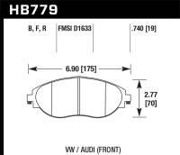 Hawk Performance - Hawk Performance kHB779B.740 Hawk High Performance Street 5.0 Brake Pads - Image 1