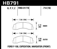 Hawk Performance - Hawk Performance kHB791B.714 Hawk 14-16 Ford F-150 HPS 5.0 Front Brake Pads - Image 1