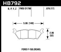 Hawk Performance - Hawk Performance kHB792P.676 Hawk 15 Ford F-150 Super Duty Rear Brake Pads - Image 4