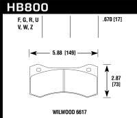 Hawk Performance - Hawk Performance kHB800W.670 Hawk Wilwood 17mm 6617 Caliper Brake Pad Set - Image 4