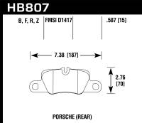 Hawk Performance - Hawk Performance kHB807N.587 Hawk 16-17 Porsche Panamera S/GTS HP+ Street Rear Brake Pad - Image 1