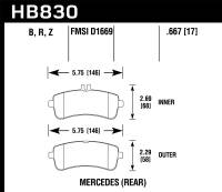 Hawk Performance - Hawk Performance kHB830Z.667 Hawk 13-16 Mercedes-Benz SL63 AMG/SL65 AMG Perfromance Ceramic Street Rear Brake Pads - Image 2