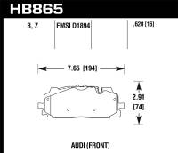 Hawk Performance - Hawk Performance kHB865Z.620 Hawk 18-19 Audi S5 Performance Ceramic Street Front Brake Pads - Image 1