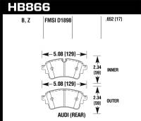 Hawk Performance - Hawk Performance kHB866Z.652 Hawk 17-19 Audi A4 / 18-19 Audi A5 Performance Ceramic Street Rear Brake Pads - Image 2