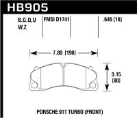 Hawk Performance - Hawk Performance kHB905B.646 Hawk 18 Porsche 911 HPS 5.0 Front Brake Pads - Image 2