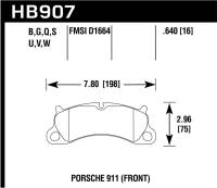 Hawk Performance - Hawk Performance kHB907G.640 Hawk 12-16 Porsche 911 Carrera S DTC-60 Front Brake Pads - Image 2