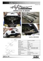 HKS - HKS 31006-BH002 HKS 17+ Honda Civic Si Sedan (FC) Hi-Power Muffler Exhaust - Image 3