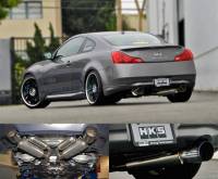HKS - HKS 32009-BN003 HKS 08-13 Infiniti G37 Coupe Dual Hi-Power Ti Tip Catback Exhaust (SUS304 NO COATING) - Image 1