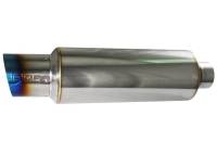 Injen - Injen SES225TT Injen 2 3/8 Universal Muffler w/Titanium burnt rolled Tip and stainless steel resonated inner wall - Image 3
