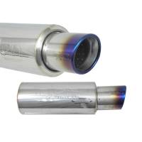 Injen - Injen SES225TT Injen 2 3/8 Universal Muffler w/Titanium burnt rolled Tip and stainless steel resonated inner wall - Image 5