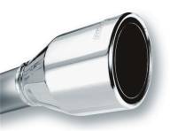Borla - Borla 20247 Borla 2.5in Inlet 4.5in Round Rolled Angle Cut Phantom X 7.75in Long Embossed Universal Exhaust Tips - Image 1