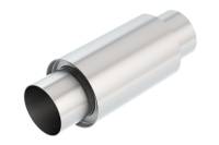 Borla - Borla 40004S Borla 3 -1/2in In/Out x 5in Round x 8in Long XR-1 Sportsman Shorty Racing Muffler - Image 1