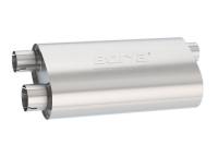 Borla - Borla 400499 Borla Universal Pro-XS Muffler Oval 3in Inlet/ 2.5in Dual Outlet Transverse Flow Notched Muffler - Image 1