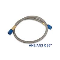 NOS - BHHV 15070NOS NOS Stainless Steel Braided Hose -3AN 3-foot Blue - Image 1
