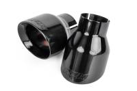 APR - HJQF TPK0003 APR Double-Walled 4" Slash-Cut Tips (Polished Diamond Black) - Set of 2 - Image 1