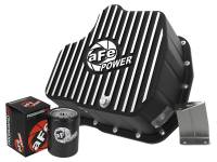 aFe - aFe 46-71070B aFe POWER GM Diesel Trucks 01-10 V8-6.6L (td) Pro Series Engine Oil Pan Black w/ Machined Fins - Image 1
