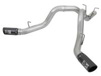 aFe - aFe 49-04086-B aFe ATLAS 4in DPF-Back Alum Steel Exhaust System w/Dual Exit Black Tip 2017 GM Duramax 6.6L (td) - Image 1