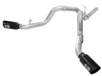 aFe - aFe 49-44043-B aFe MachForce XP Exhaust 4inch DP-Back All SS 2011-14 GM Diesel Trucks V8-6.6L LML Black Tips - Image 1