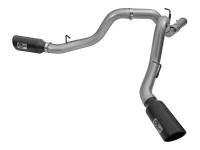 aFe - aFe 49-44080-B aFe LARGE Bore HD 4in Dual DPF-Back SS Exhaust w/Black Tip 16-17 GM Diesel Truck V8-6.6L (td) LML - Image 1