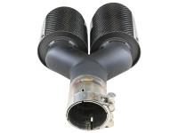 aFe - aFe 49T25480-C121 aFe Takeda 2.5in 304 Stainless Steel Clamp-on Exhaust Tip Passenger Side 2.5in Inlet 4inDual-Carbon - Image 3