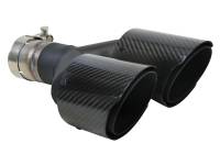 aFe - aFe 49T25480-C122 aFe Takeda 2.5in 304 Stainless Steel Clamp-on Exhaust Tip Driver side 2.5in Inlet 4in Dual-Carbon - Image 1