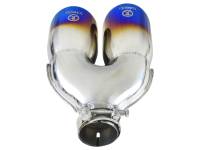 aFe - aFe 49T25484-L121 aFe Takeda 2.5in 304 Stainless Steel Clamp-on Exhaust Tip Passenger Side 2.5in Inlet 4inDual - Blue - Image 4