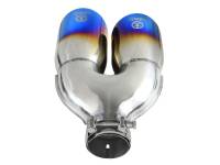 aFe - aFe 49T25484-L122 aFe Takeda 2.5in 304 Stainless Steel Clamp-on Exhaust Tip Driver Side 2.5in Inlet 4inDual-Blue Flame - Image 4