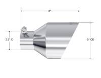 MBRP - MBRP pT5203 MBRP T304 SS Tip 2.5in ID, 5in OD Out, 8in Length, Angle Cut, Dual Wall - Image 2