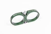 Radium Engineering - Radium Engineering 20-0122 Radium Engineering 2-Piece Fuel Pump Clamp For Bosch 044 - Green W/ Logo - Image 3